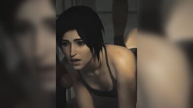 Rewritten as: "Lara Croft and Gwen Stacy go head-to-head in a steamy lesbian romp"