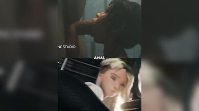 Rewritten as: "Lara Croft and Gwen Stacy go head-to-head in a steamy lesbian romp"