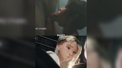 Rewritten as: "Lara Croft and Gwen Stacy go head-to-head in a steamy lesbian romp"