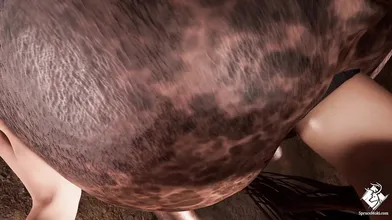 "Being swallowed whole by a giant horse while being voraciously eaten out from behind, in first person perspective."
