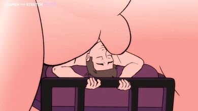 'Big-titted babe and muscular stud get down and dirty in a squishy, squashy world of passionate love-making.'
