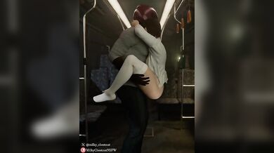 '"Asuka takes a ride" with her train ride again, this time in black! [MilkyChestnut NSFW]'