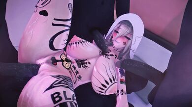 'Tattooed Women Take Turns Fucking the Nylon Koi in Aponia Gangbang'