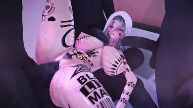 'Tattooed Women Take Turns Fucking the Nylon Koi in Aponia Gangbang'