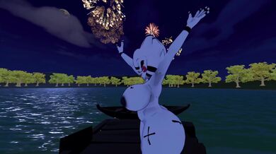 Watch the fireworks light up the sky as red, white and blue sparks fill the air in "Independence Day Fireworks".