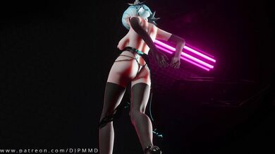 "Blender MMD 2000, the Hype Boy and Eula Genshin - A hentai Porn Video!"