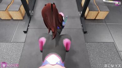 Two sexy women get personal training from a handsome male trainer, leading to steamy hot sex between them and their instructor in the gym showers.