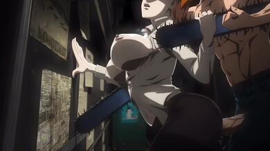 Porn Star Makima gets her ass fucked by three horny dudes in the most hardcore way possible!