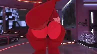 "Busty Futanari Dancer Twerks on Stage"