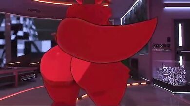 "Busty Futanari Dancer Twerks on Stage"