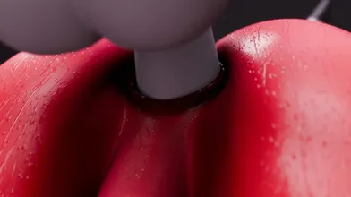 Busty Blonde Slut Gets Fucked Hard in the Ass by Two Huge Black Dildos, Made for Monster Cocks[HD Animated]