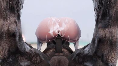 'The 2-Brained Slut Takes a Stallion's Cock in her Butt and gets Filled to the Brim with his Big Horse Dick until she Gushes like a Pregnant Woman'