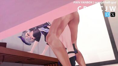 'Silver Wolf: You should have listened to me, I asked you to go shopping with me, not for this disgusting hentai porn scene!'