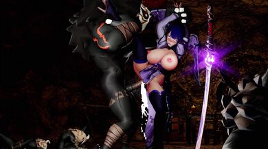 'The Sexy Samurai And His Hot Assistant Fuck Like Crazy In The Steamy Room, With Surrounding Electro Pop Music'