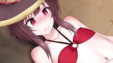"Unleashing the Power of Two: The Temptation of Megumin in Her Bikini (with Ginhaha)"