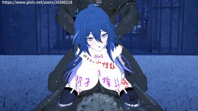 "Seeing through her thin nightdress, the busty blonde's luscious breasts bounced up and down as she rode him with ferocious passion."