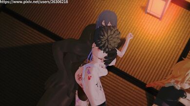 "Seeing through her thin nightdress, the busty blonde's luscious breasts bounced up and down as she rode him with ferocious passion."