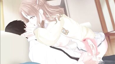 "Sexy School Girl Taking A Ride On Her Boyfriend's Dick"