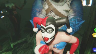 "Tied-up Harley and King Shark (Gagged) - A Supervillain Bondage Hentai"