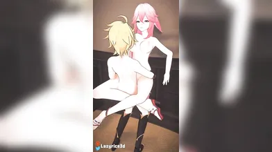 Yae Miko - Leg Locked By Lazy Rice (3D)