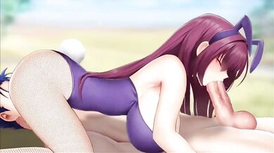 'The Mighty Warrior Scathach, Dressed in Her Bunnysuit, Gets Fucked by Ginhaha'