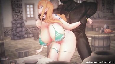 "Anime girl Nami fucked by BBC cock"