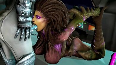 "Sarah Kerrigan Sucks on a Robotic Cock"