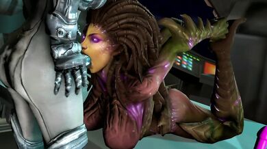 "Sarah Kerrigan Sucks on a Robotic Cock"