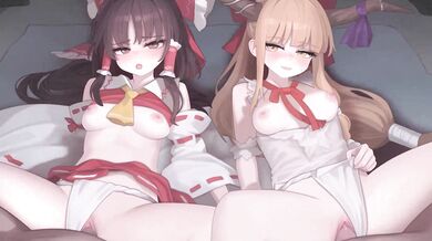 "The Fleshy Affair of Reimu Hakurei and Suika Ibuki (No X-Ray)"