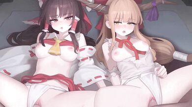 "The Fleshy Affair of Reimu Hakurei and Suika Ibuki (No X-Ray)"