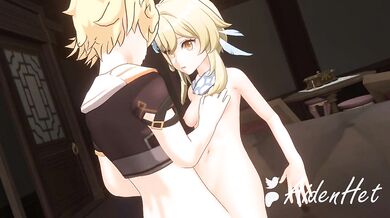 'Aether and Lumine Standing Sex (BDSM)'