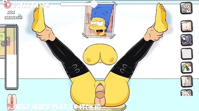"Between The Cheeks: Marge Simpson's Legs Spread Wide In A Hole House Glory Hole"