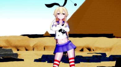 'Tsunami Rave Party! Shimakaze and Ankha's MMD Dance Frenzy with Hamselvish!'