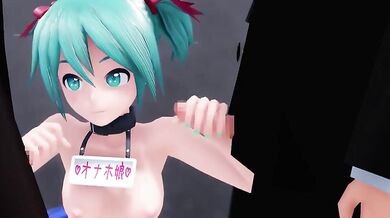 "Miku the Maid Takes a Hand Job in Public"
