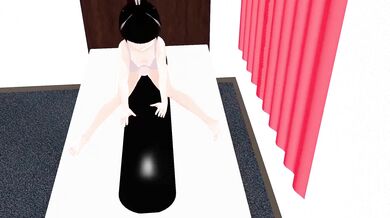 'Masochistic Hentai fantasy involving a curvy cocoa anime girl tenderly massaging a thicker than average erect penis. '