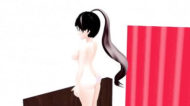 'Masochistic Hentai fantasy involving a curvy cocoa anime girl tenderly massaging a thicker than average erect penis. '