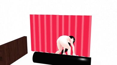 'Masochistic Hentai fantasy involving a curvy cocoa anime girl tenderly massaging a thicker than average erect penis. '