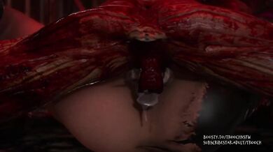 'BLOODY AND HOT {JESSICA SHERAWAT} IS EXTRACTED BY THE LETHAL LICKER, RESIDENT EVIL'