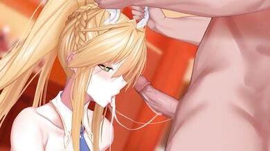 "Rin Tohsaka in a Swimsuit, Queen Artoria Pendragon (No Inside Voice) - Fate Grand Order Hentai Video"