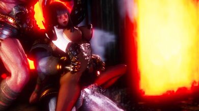 'Mystic Mistress surrenders to the fury of a demonic orgy!'