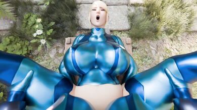 'Massive Futanari Breeds with Samus in MilkyGirl Gang Bang'