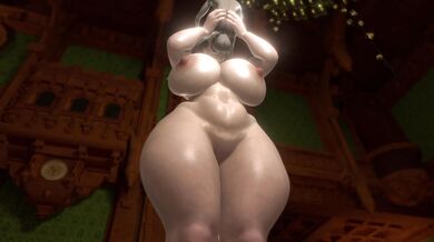 "The seductive escort, Lady Dimitrescu, strips down and plays with herself in her luxurious apartment."