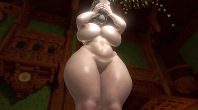 "The seductive escort, Lady Dimitrescu, strips down and plays with herself in her luxurious apartment."