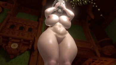 "The seductive escort, Lady Dimitrescu, strips down and plays with herself in her luxurious apartment."