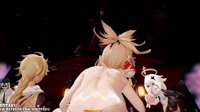 'The Shrine Maiden and the Monk: Emergency Sex XXIX – Yoimiya's Impact Genshin : One-Night Stand Version'.