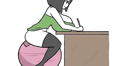 Veronica, the office slut, relieves stress at work by taking a big hard cock in her tight ass while getting fucked doggy style on the office table.