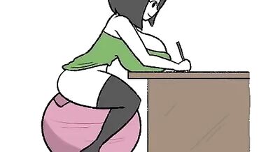 Veronica, the office slut, relieves stress at work by taking a big hard cock in her tight ass while getting fucked doggy style on the office table.