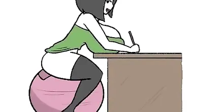 Veronica, the office slut, relieves stress at work by taking a big hard cock in her tight ass while getting fucked doggy style on the office table.