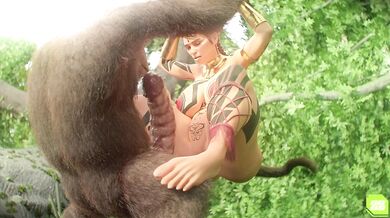 'Wild Savage Lovemaking with a Chimpanzee and his Huge Dick: Tribal Woman Fucked in the Jungle [TEASER]'