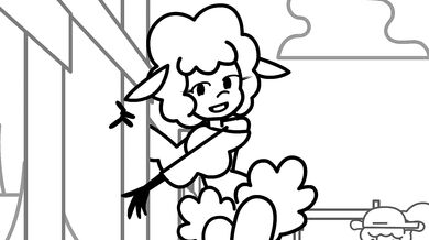 "Romping in the Sheep Yard: Beep-Beep the Shepherdess"